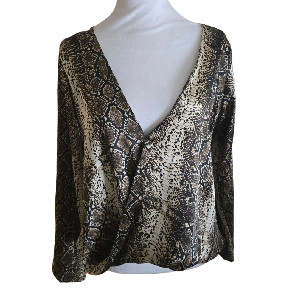 Ramona Larue Snakeskin Surplice Blouse